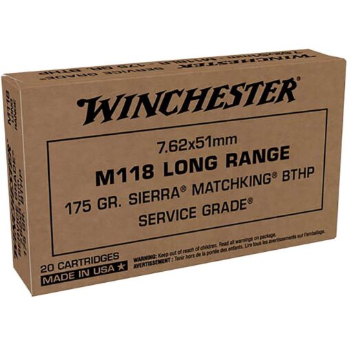 winchester 762mm nato 175gr sierra matchking bthp rifle ammo 20 rounds 1690635 1