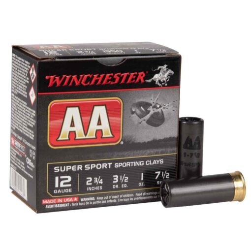 winchester aa 12 gauge 2 34in 75 1oz target shotshells 25 rounds 314322 1