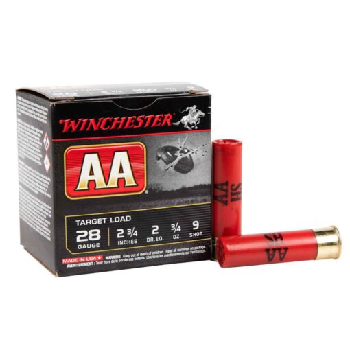 winchester aa 28 gauge 2 34in 9 34oz target shotshells 25 rounds 307989 1