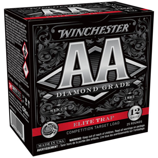 winchester aa diamond grade elite trap 12 gauge 2 34in 75 target shotshells 25 rounds 1692753 1