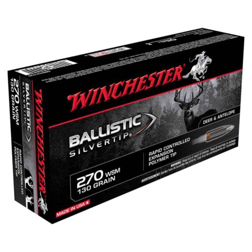 winchester ballistic silvertip 270 wsm winchester short mag 130gr ballistic silvertip rifle ammo 20 rounds 317028 1