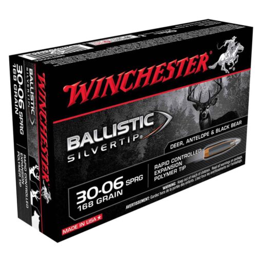 winchester ballistic silvertip 30 06 springfield 168gr ballistic silvertip rifle ammo 20 rounds 300739 1