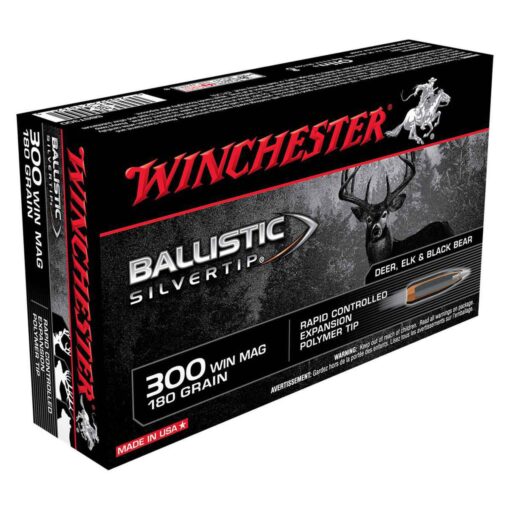 winchester ballistic silvertip 300 winchester magnum 180gr ballistic silvertip rifle ammo 20 rounds 300737 1