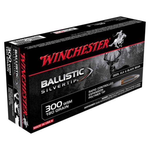 winchester ballistic silvertip 300 wsm winchester short mag 180gr ballistic silvertip rifle ammo 20 rounds 318112 1