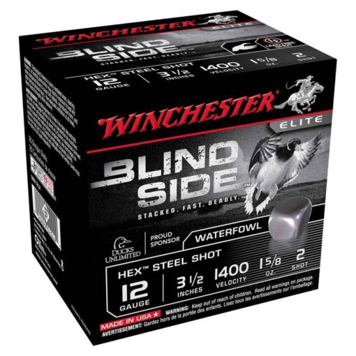 winchester blind side hex steel shot 12 gauge 3 12in 2 1 58oz waterfowl shotshells 25 rounds 1276903 1