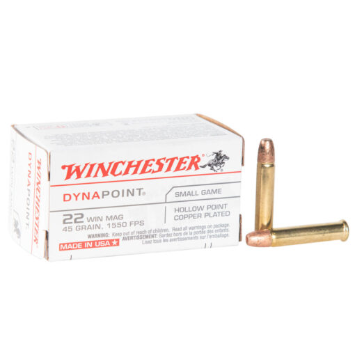 winchester dynapoint 22 wmr 22 mag 45gr rimfire ammo 50 rounds 318117 1