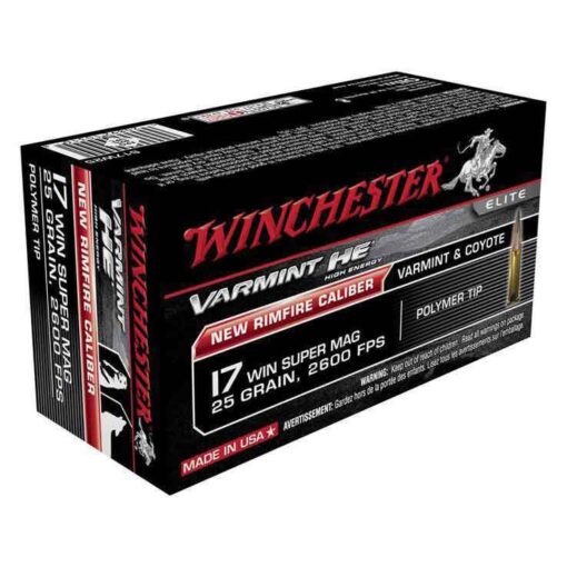 winchester elite varmint he 17 winchester super mag 25gr polymer tip rimfire ammo 50 rounds 1319296 1