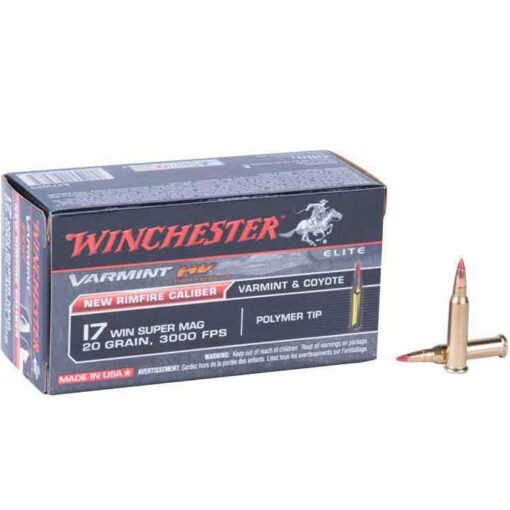 winchester elite varmint hv 17 winchester super mag 20gr polymer tip rimfire ammo 50 rounds 1319295 1