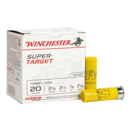 winchester super target 20 gauge 2 34in 75 78oz target shotshells 25 rounds 1319304 1