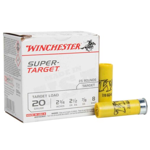 winchester super target 20 gauge 2 34in 75 78oz target shotshells 25 rounds 1319305 1