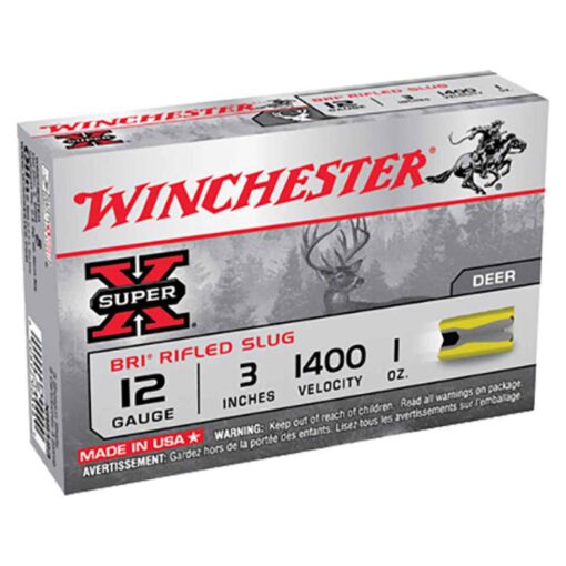 winchester super x 12 gauge 3in 1oz slug shotshells 5 rounds 307418 1