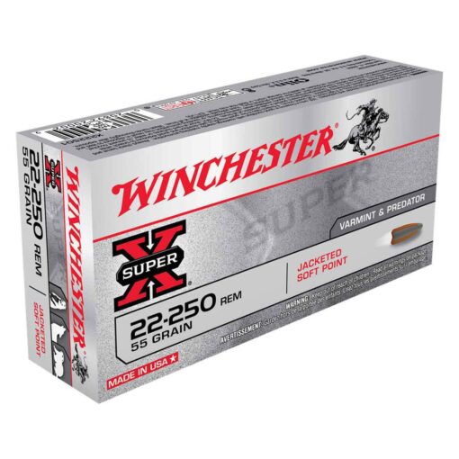 winchester super x 22 250 remington 55gr psp rifle ammo 20 rounds 300761 1