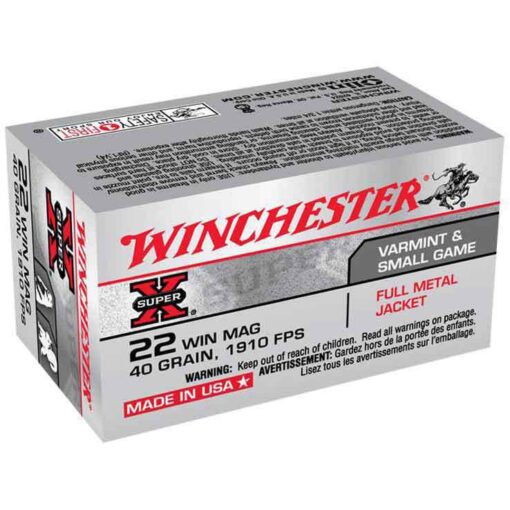 winchester super x 22 wmr 22 mag 40gr fmj rimfire ammo 50 rounds 307701 1