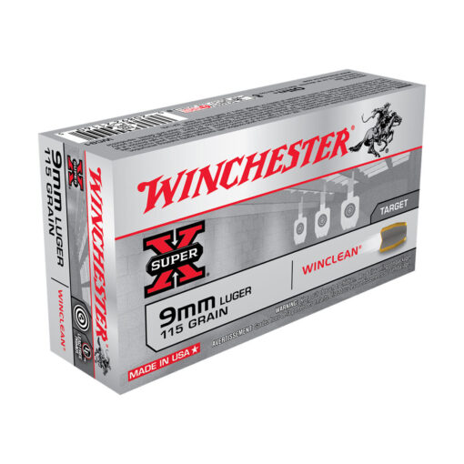 winchester super x 9mm luger 115gr wc handgun ammo 50 rounds 1752703 1