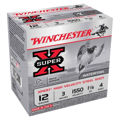 winchester super x xpert high velocity steel shot 12 gauge 3in 4 1 18oz waterfowl shotshells 25 rounds 318126 1