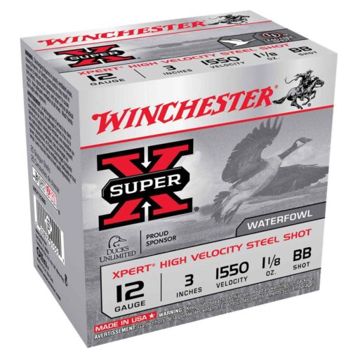 winchester super x xpert high velocity steel shot 12 gauge 3in bb 1 18oz waterfowl shotshells 25 rounds 318127 1