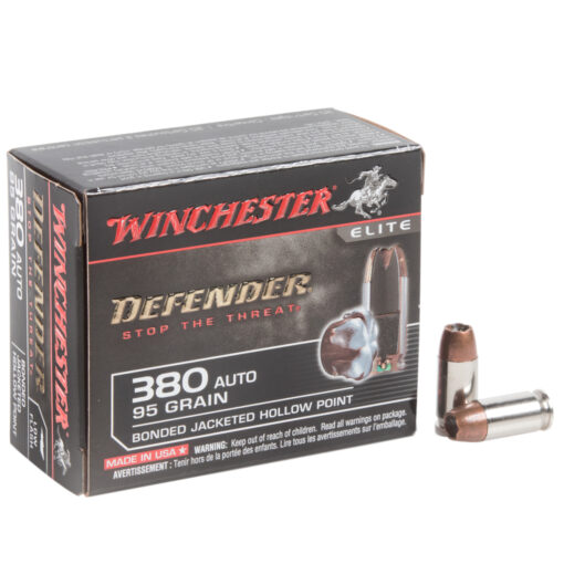 winchester supreme defender pdx1 380 auto acp 95gr bjhp handgun ammo 20 rounds 1240993 1