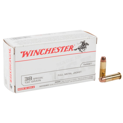 winchester target 38 special 130gr fmj handgun ammo 50 rounds 308071 1