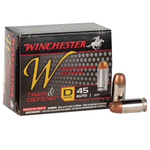 winchester train and defend 45 auto acp 230gr jhp handgun ammo 20 rounds 1620461 1