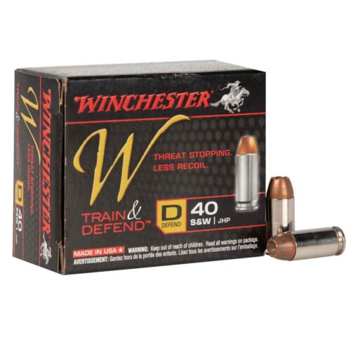 winchester train defend 40 sw 180gr jhp handgun ammo 20 rounds 1386807 1