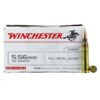 winchester usa white box 556mm nato 55gr fmj rifle ammo 20 rounds 1500106 1