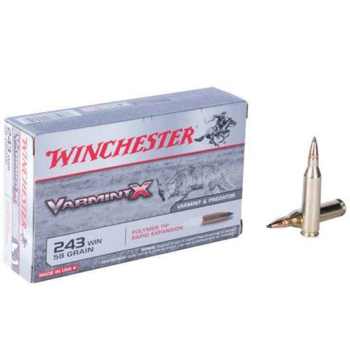 winchester varmint x 243 winchester 58gr ptre rifle ammo 20 rounds 1318398 1